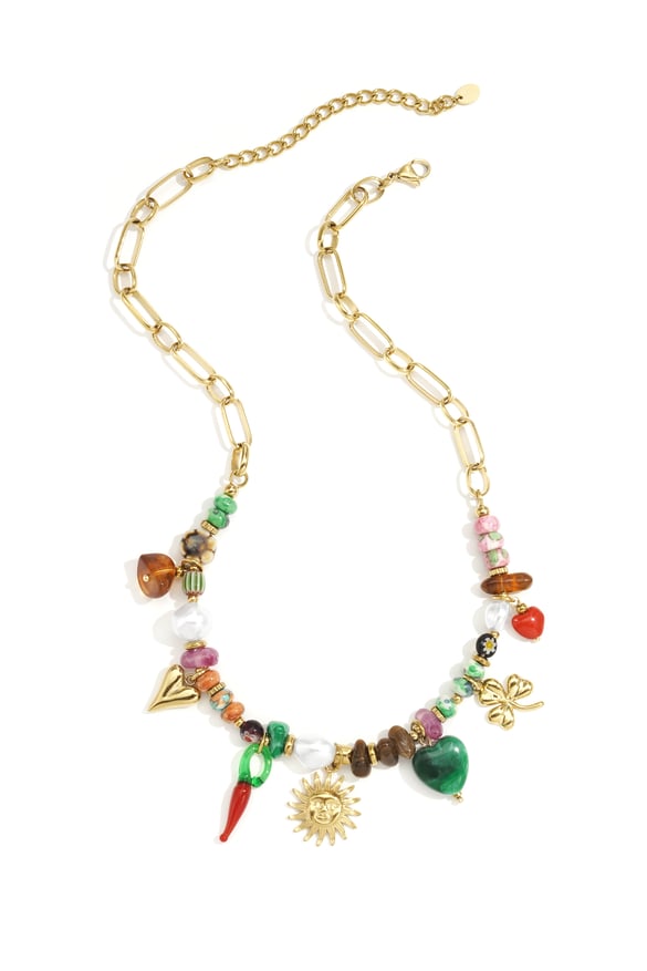 Colliers de perles en forme de cœur et de soleil, style décontracté, style ethnique, pour femme