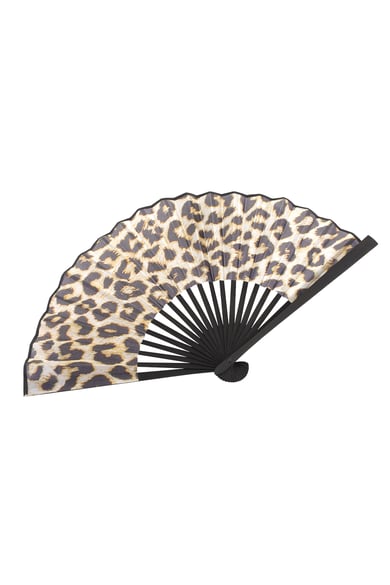 Abanico plegable con estampado de leopardo h5 