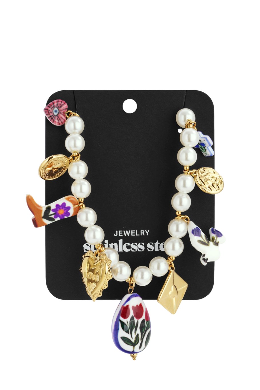 Colliers de perles en plastique, style cœur, style décontracté, style ethnique, bijoux pour femmes Image3