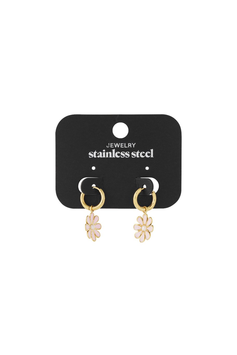 Boucles d&#39;oreilles pendantes en acier inoxydable, motif floral, style décontracté et quotidien Image3