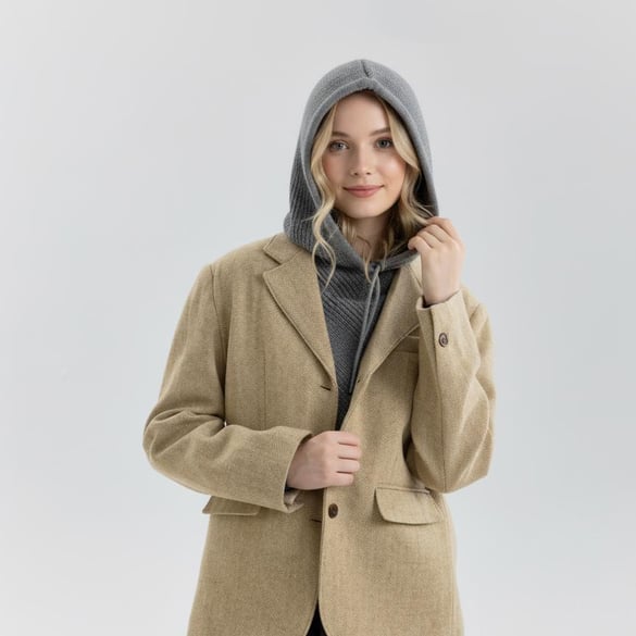 1 stuk veelzijdige gestreepte polyester dames wintersjaals