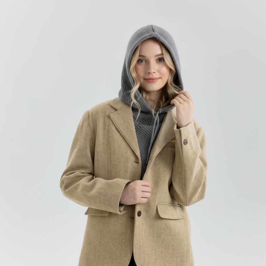 1 Parça Çok Yönlü Çizgili Polyester Kadın Kışlık Atkı h5Resim2