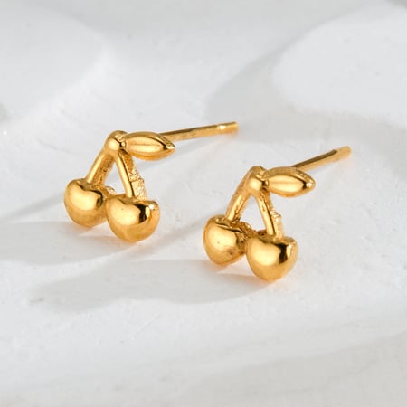 1 Pair Simple Fashionable Style Plant Shape Stainless Steel  Gold Color Women's Stud Earrings