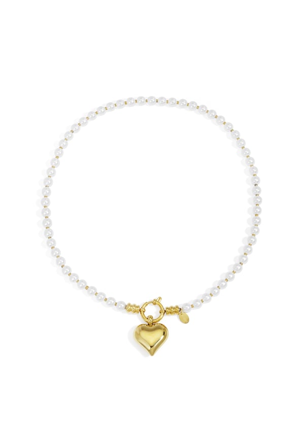 Collares de cuentas con forma de corazón, serie sencilla, informal, para uso diario, joyería para mujer. 2