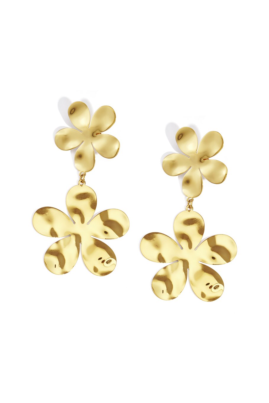 Boucles d&#39;oreilles pendantes en acier inoxydable, série Fleur, décontractée, simple et quotidienne, bijoux pour femmes 