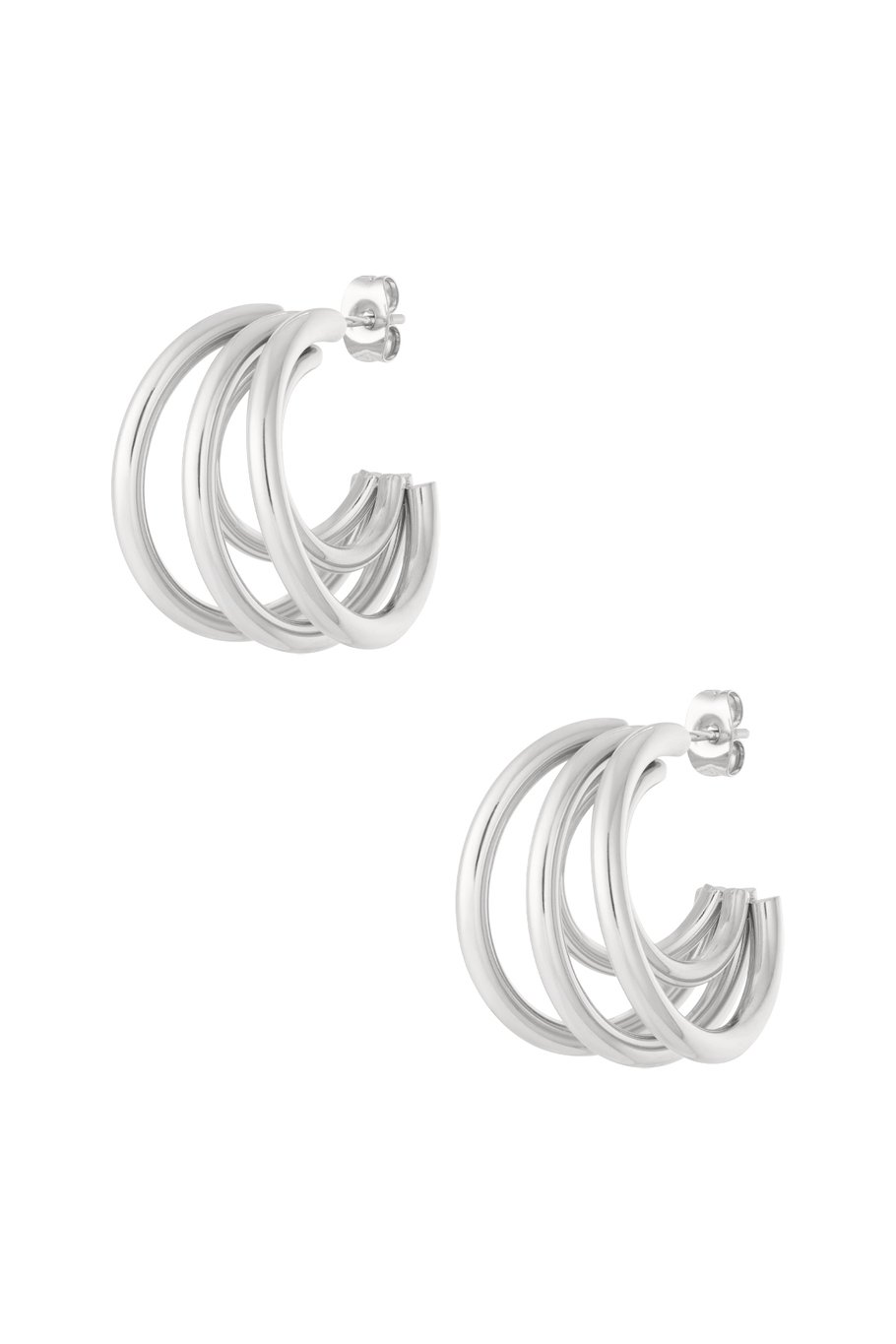 Orecchini a cerchio in acciaio inossidabile, geometrici, casual, quotidiani, semplici, da donna Immagine2