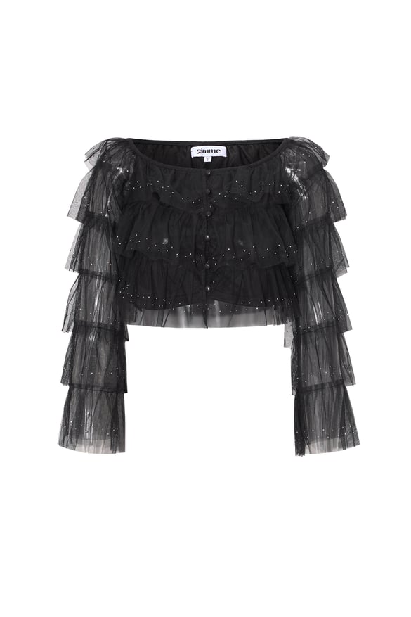Festival sparkly top met ruches 2