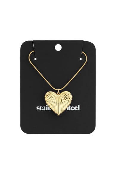 Collares largos de acero inoxidable con forma de corazón, estilo casual, diario, serie sencilla, joyería para mujer. h5 Imagen3