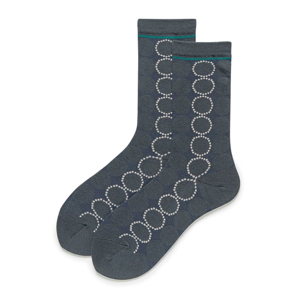 1 Pair Of Retro Color Blocking Cotton Women's Mid Calf Socks
