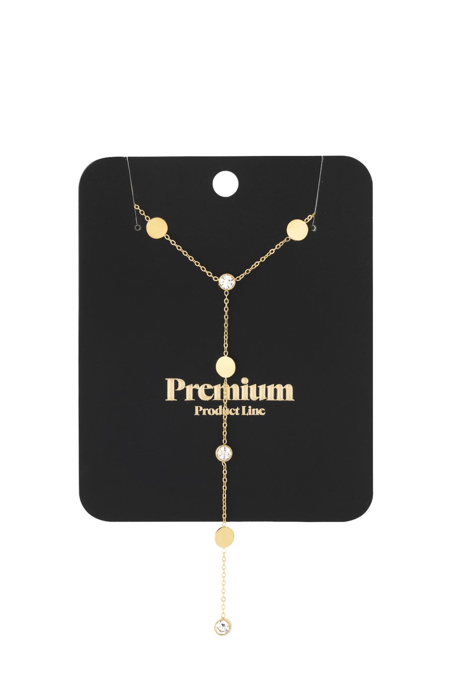 Collana lunga con strass Gold Stainless Steel Immagine6