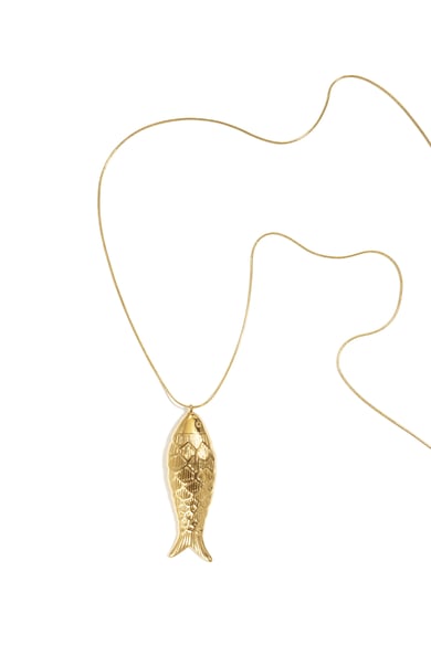 Colliers longs en acier inoxydable, style poisson, décontracté, quotidien, simple, bijoux pour femmes h5 