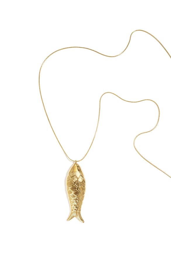 Colliers longs en acier inoxydable, style poisson, décontracté, quotidien, simple, bijoux pour femmes