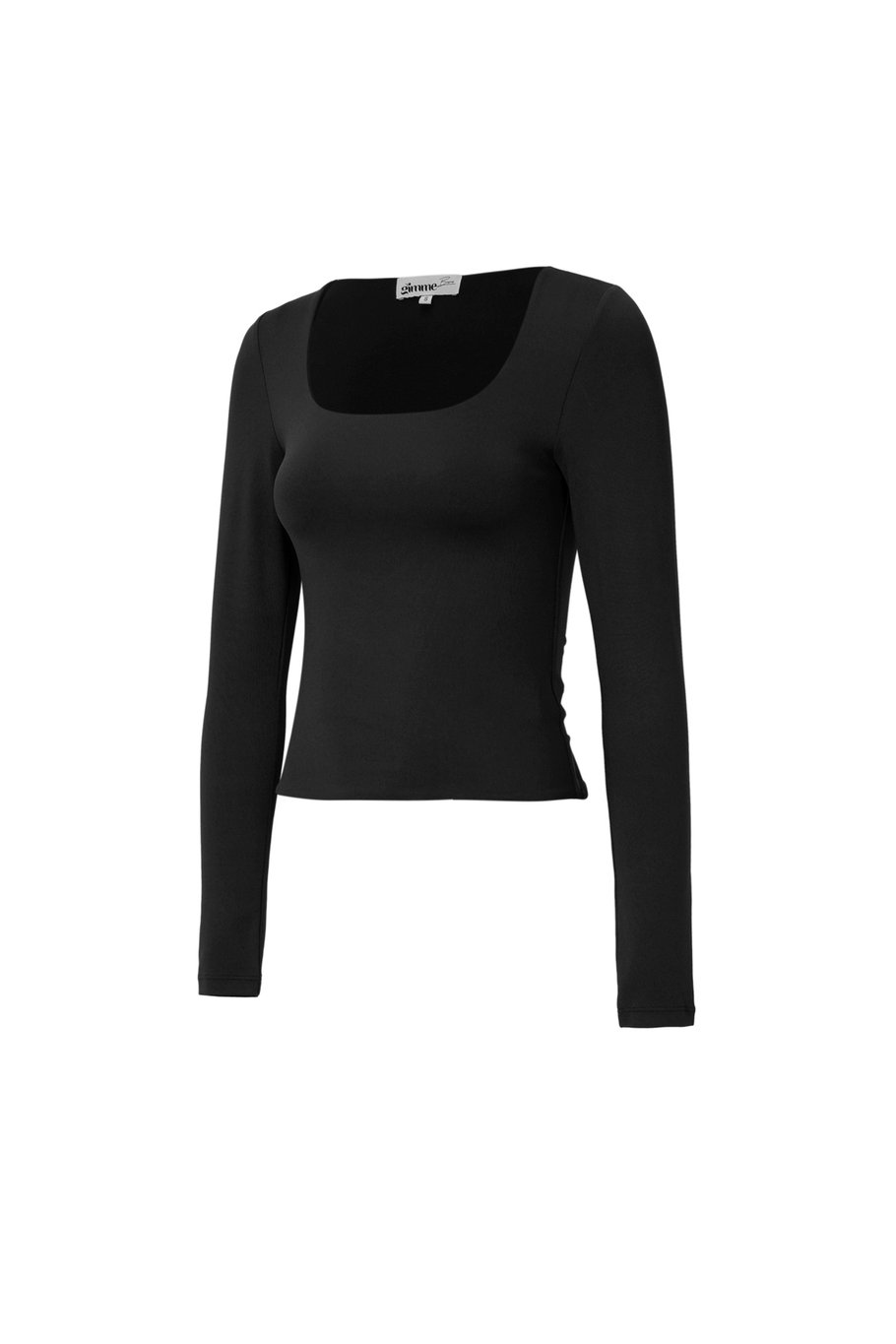 Top a maniche lunghe in nylon, tinta unita, basic, tutti i vestiti adatti Immagine2