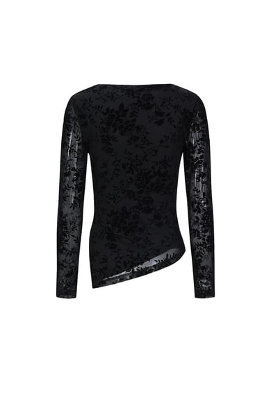 Polyesterfaser (Polyester) Langarmshirts Blumendruck Sexy Herbst-/Winterkleidung h5 Bild3