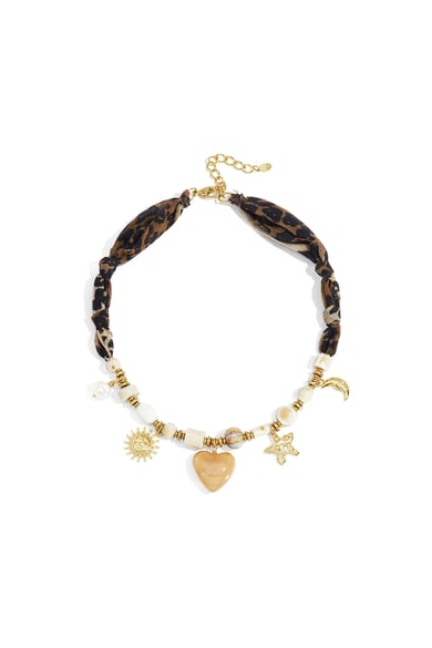 Collane di perline Cuore Sole Stampa leopardata Stella Luna Casual Quotidiano Semplice Serie Gioielli da donna h5 