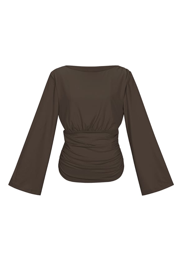Polyester fiber (polyester) Long sleeve tops Solid color Elegant Fall/Winter  Clothes