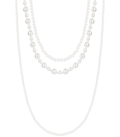 Layered Necklace mixed pearls h5 