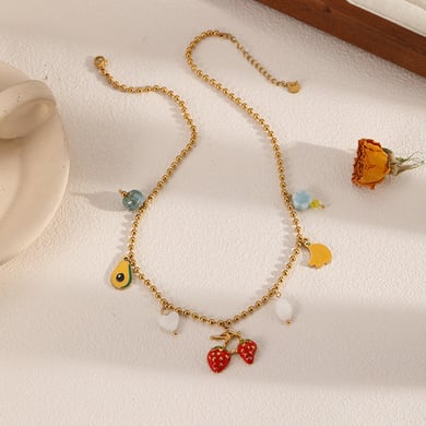 1 Piece Sweet Fruit Stainless Steel Women's Pendant Necklaces h5 Picture3
