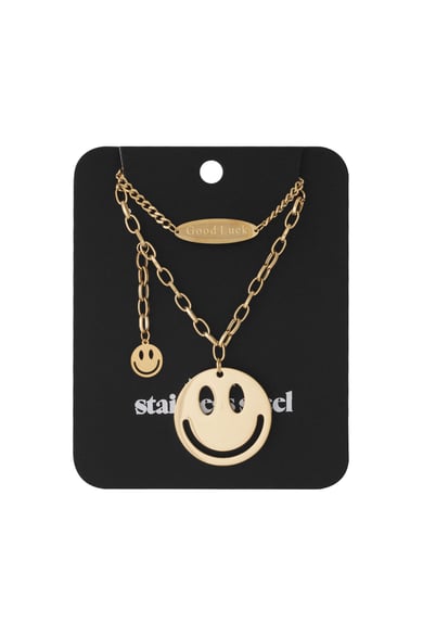 Halskette „Happy Life“ – Goldfarbe  - Goldfarbefarbe h5 Bild5