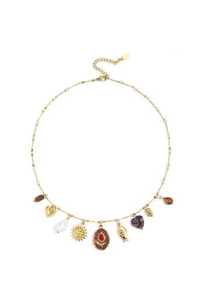Edelstahl Anhänger Halsketten Blume Casual Täglich Luxuriöse Serie Damenschmuck h5 