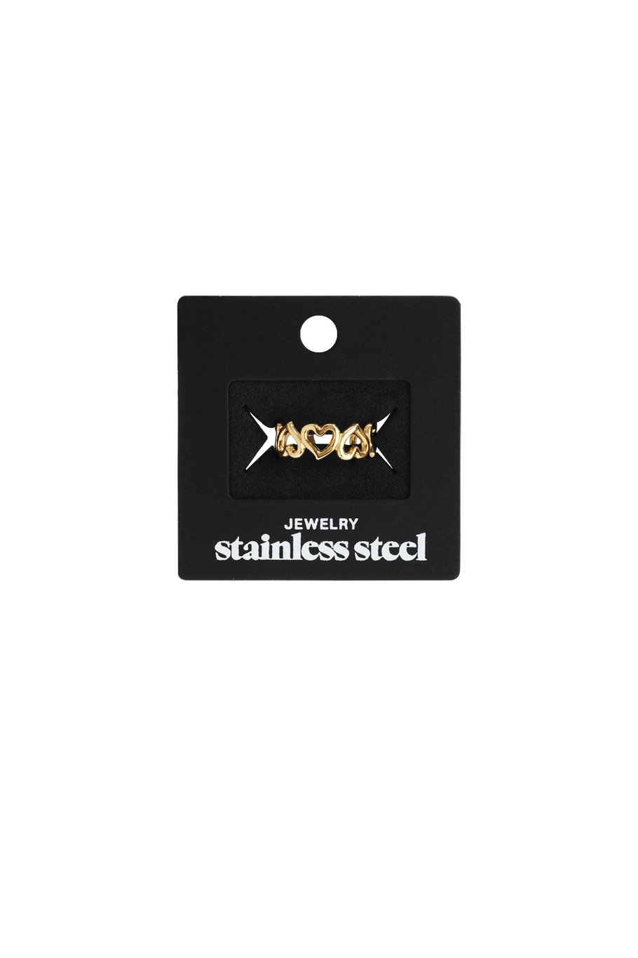 Bagues minimalistes en acier inoxydable, style cœur, décontractées, simples et quotidiennes, bijoux pour femmes Image3