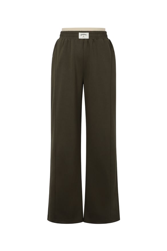 Polyester fiber (polyester) Straight pants Solid color Sporty All Fit  Clothes 2