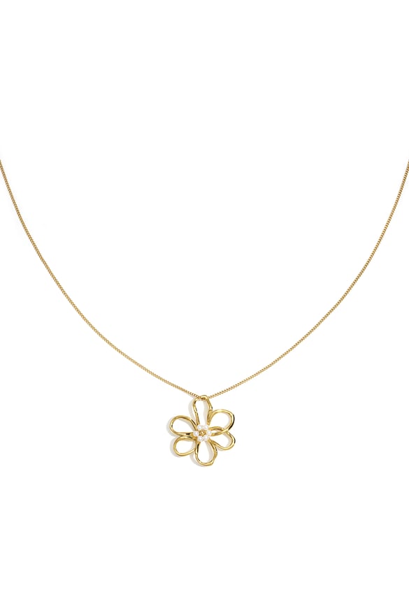 Collane lunghe in acciaio inossidabile con fiori, casual, quotidiane, semplici, gioielli da donna
