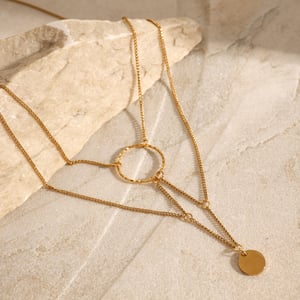 1 Piece Simple Style Geometric Stainless Steel  Gold Color Women's Pendant Necklace h5 