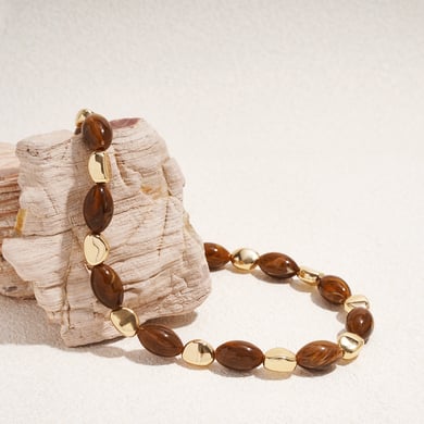 1 Piece Retro Irregular Shape Resin Beaded Necklace h5 Picture4