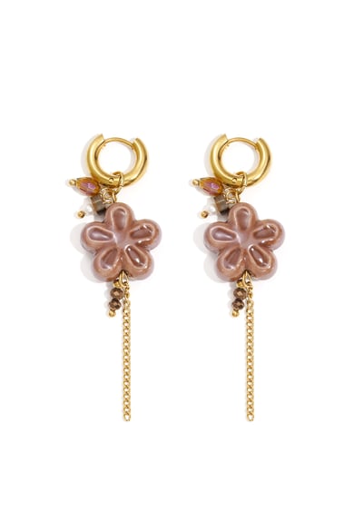 Boucles d&#39;oreilles pendantes en acier inoxydable, style décontracté et simple, série Fleur, bijoux pour femmes h5 