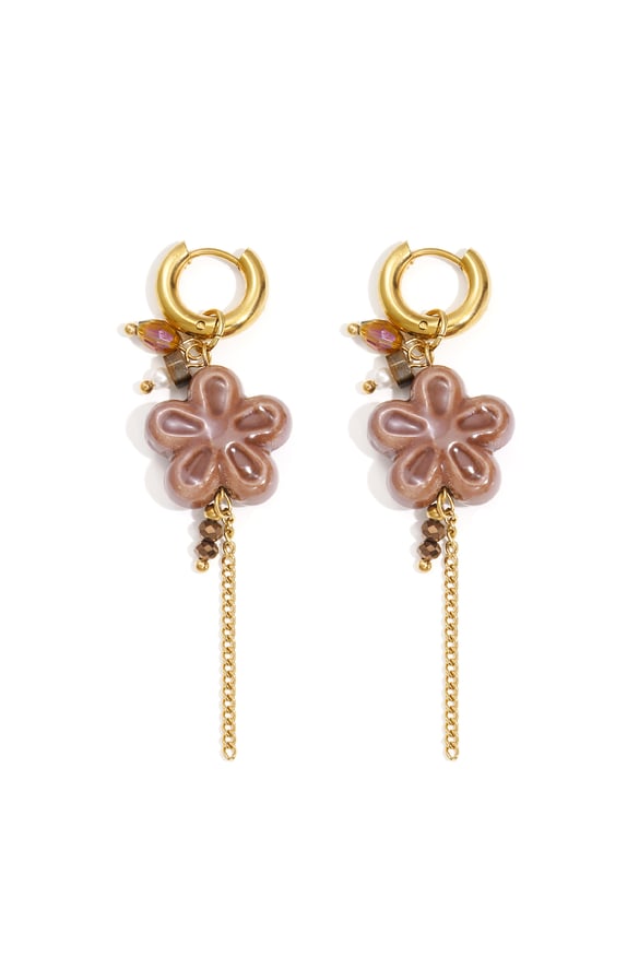 Boucles d&#39;oreilles pendantes en acier inoxydable, style décontracté et simple, série Fleur, bijoux pour femmes
