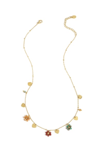 Edelstahl Anhänger Halsketten Blume Casual Täglich Einfache Serie Damen Schmuck h5 