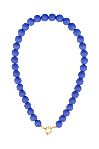Colored small bead necklace-12mm h5 