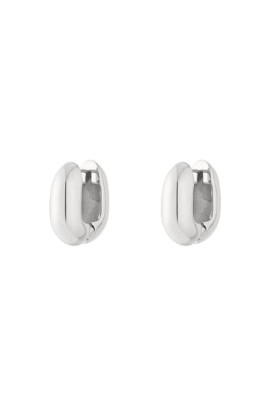 Orecchini a cerchio in acciaio 304S. Serie geometrica casual quotidiana semplice, gioielli da donna h5 Immagine3
