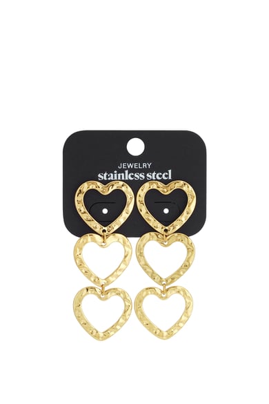 Boucles d&#39;oreilles pendantes en acier inoxydable, style cœur, décontractées, simples et quotidiennes, bijoux pour femmes h5 Image3