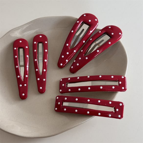 1 Piece Simple Series Sweet Polka Dots Fabric Women's Hair Clips 2