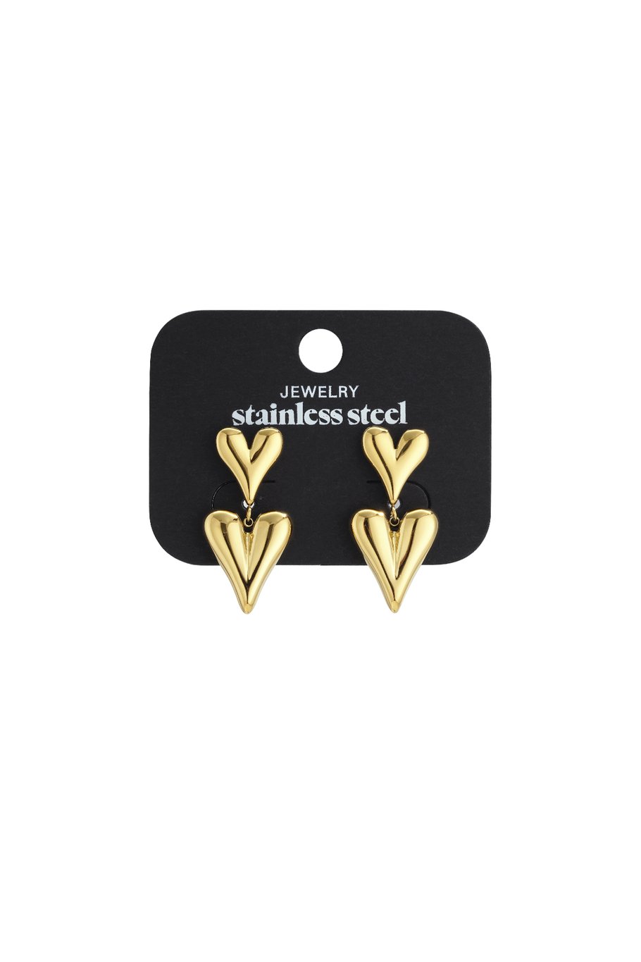 Boucles d'oreilles pendantes en acier inoxydable, style cœur, décontractées, simples et quotidiennes, bijoux pour femmes h5Image5