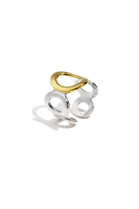Anillos de acero inoxidable con diseño circular, estilo casual, diario, serie sencilla, joyería para mujer.