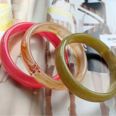 1 Piece Simple Series Elegant Gradient Color Acrylic Women's Bangles h5 Picture4