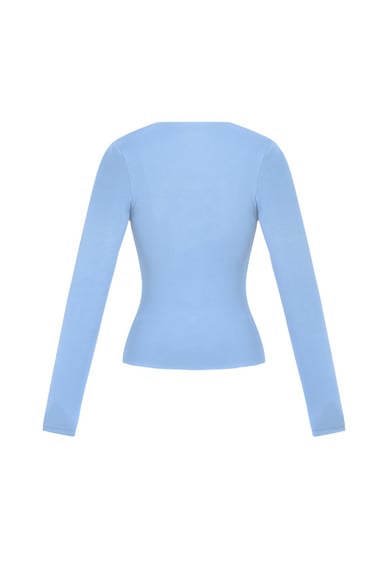 Top a maniche lunghe in nylon, tinta unita, basic, tutti i vestiti adatti h5 Immagine3