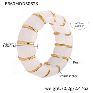 1 Piece Classic Series Bohemian Circle Resin Women's Bangles h5 Picture2