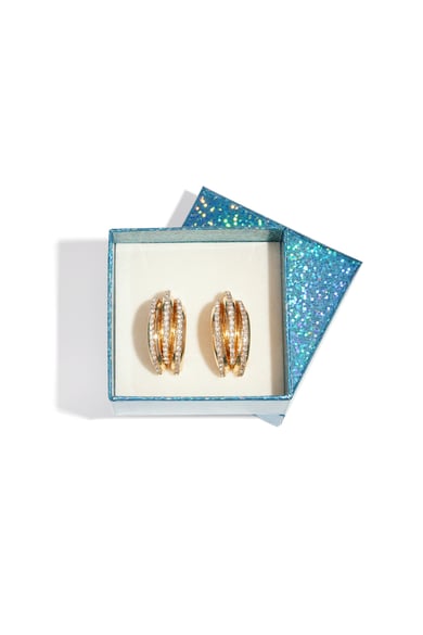 Boucles d&#39;oreilles à tige en fer de forme irrégulière, élégantes, luxueuses, de Noël, pour femmes h5 Image2