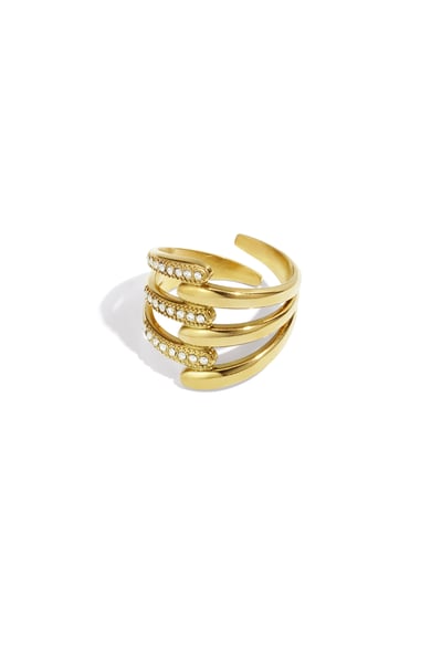 Roestvrijstalen statement ringen, casual, dagelijks, eenvoudig, serie, damessieraden h5 