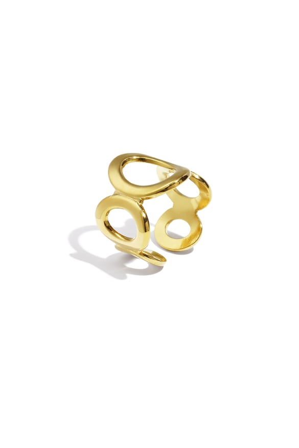 Anillos de acero inoxidable con diseño circular, estilo casual, diario, serie sencilla, joyería para mujer. 2