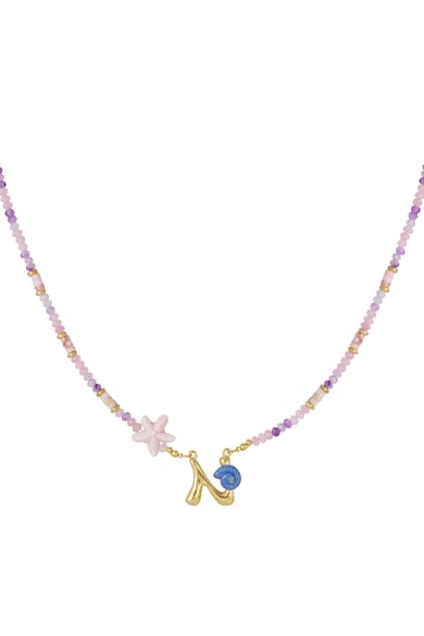 Happy beaded Initials necklace with charms h5 