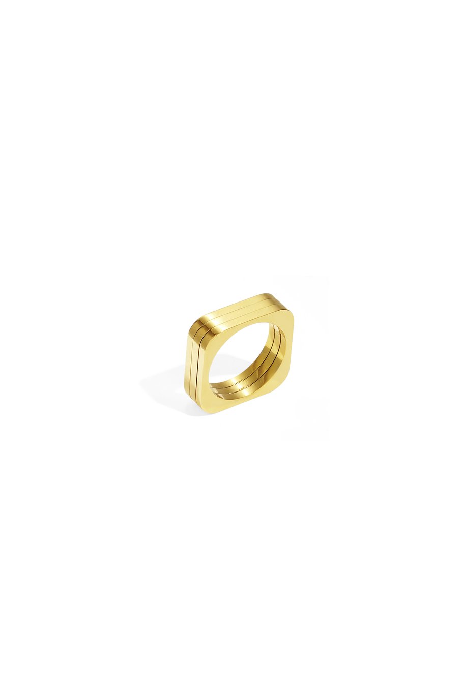 Anillos minimalistas de acero inoxidable rectángulo Simple Diario Serie Simple Joyería de mujer 