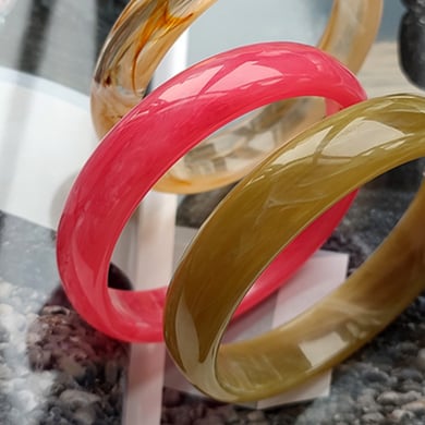 1 Piece Simple Series Elegant Gradient Color Acrylic Women's Bangles h5 Picture3