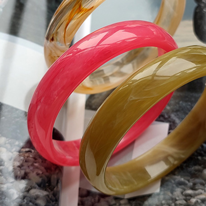 1 Piece Simple Series Elegant Gradient Color Acrylic Women's Bangles Picture3