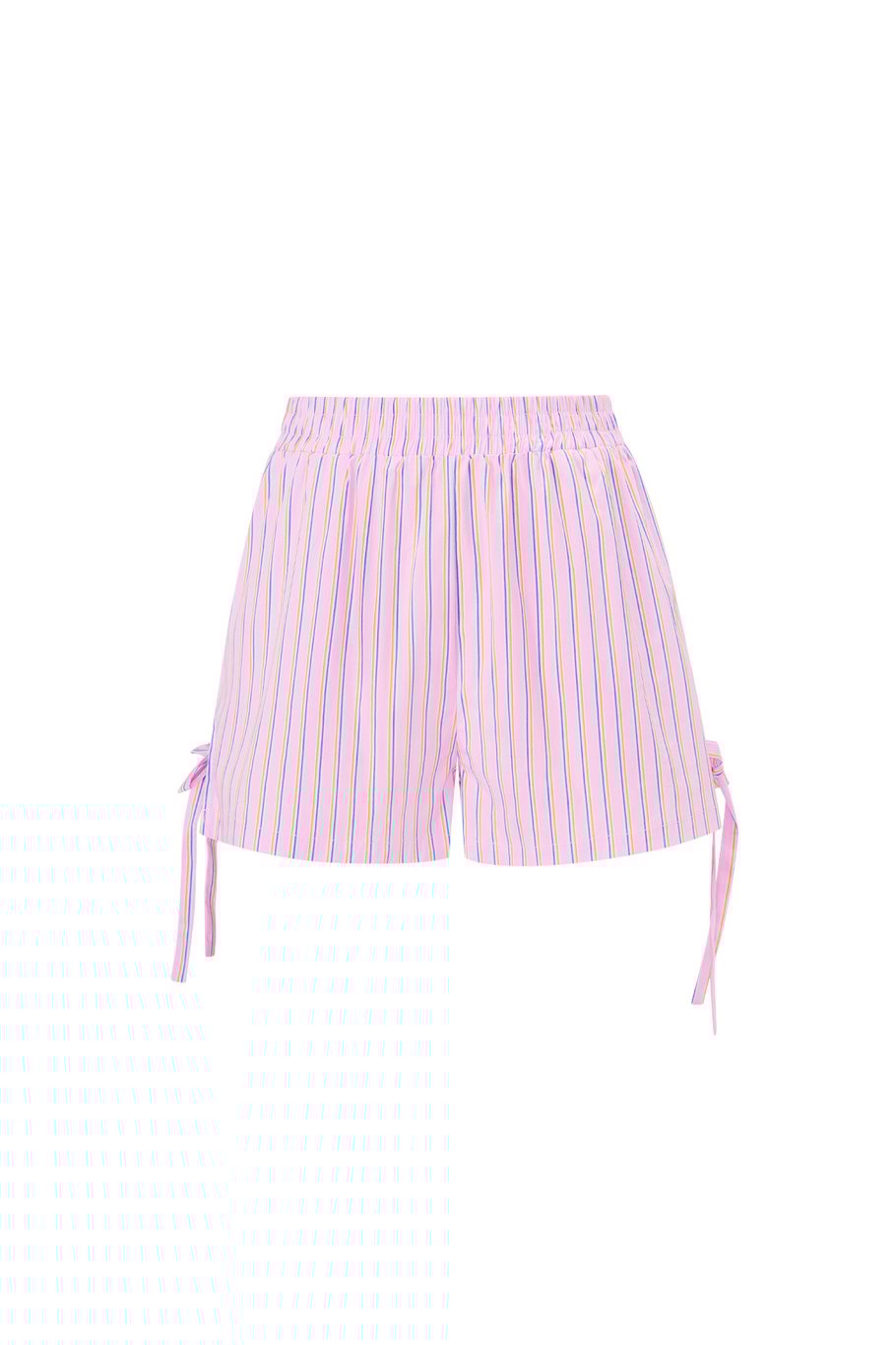 Bağcıklı Pinstripe Şort - Pembe Resim3