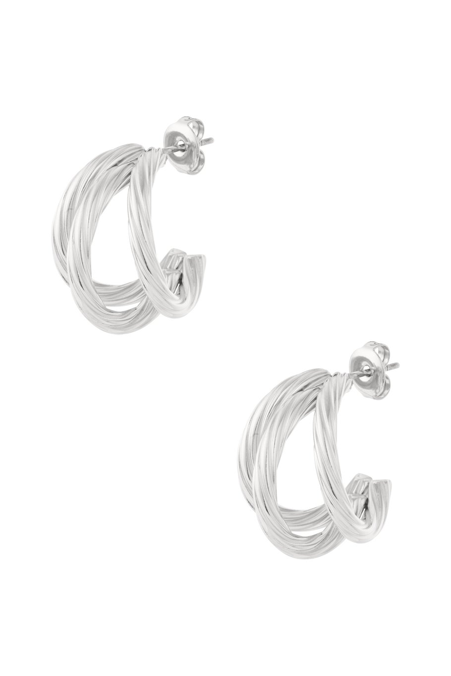 Pendientes de aro de acero inoxidable geométricos diarios Imagen3